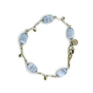 Tiffany & Co Silver & Blue Lace Agate Twist Bracelet